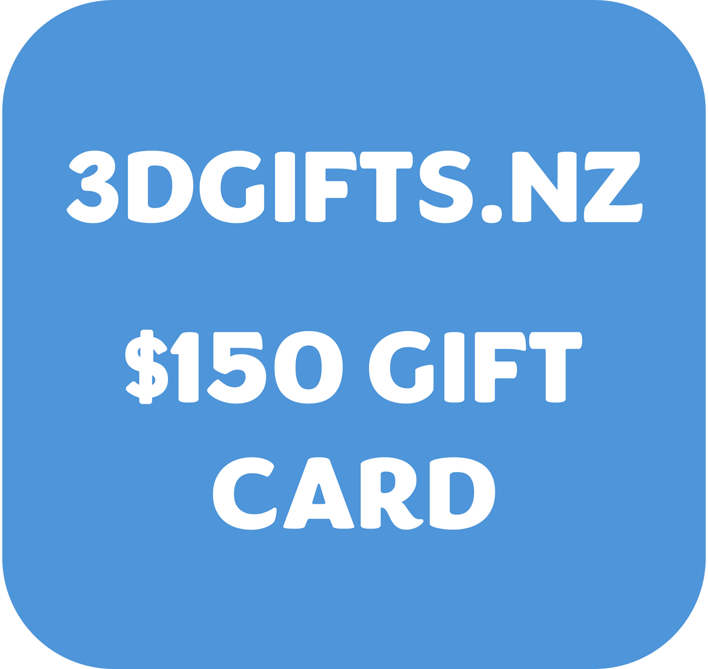 3DGifts.nz Gift Card