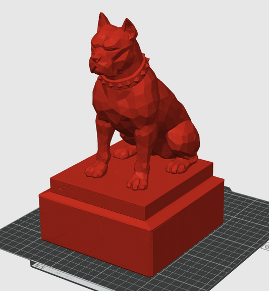 Pitbull Low-Poly Statue